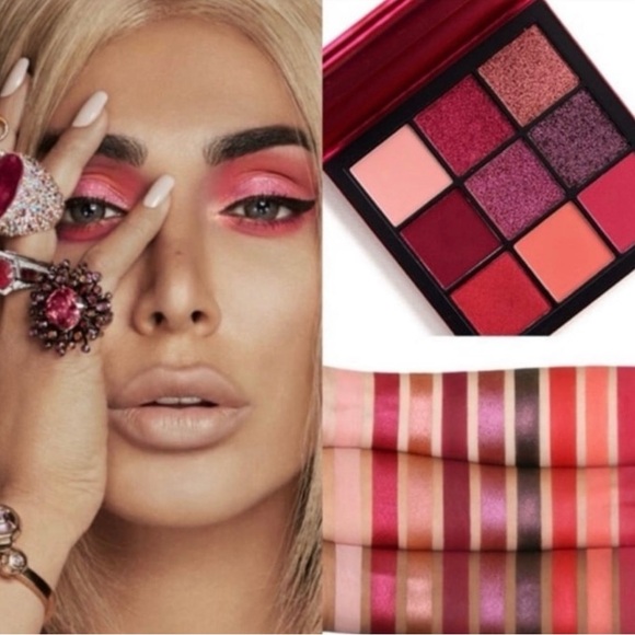 HUDA BEAUTY Pink and Red Eyeshadow Palette Vibrant Shades - Picture 1 of 2